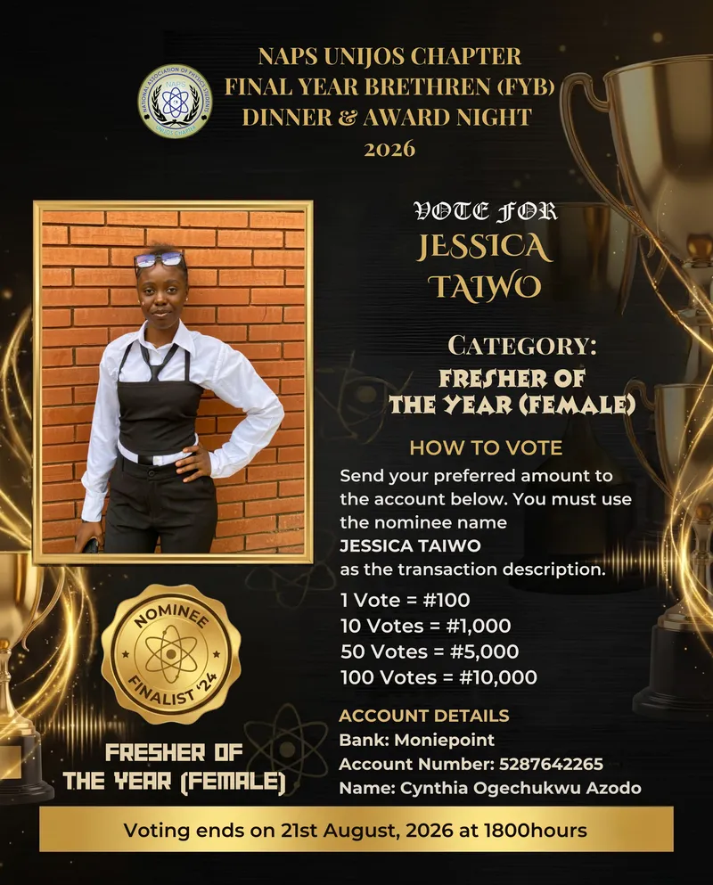 Campaign Flier for Jessica Taiwo